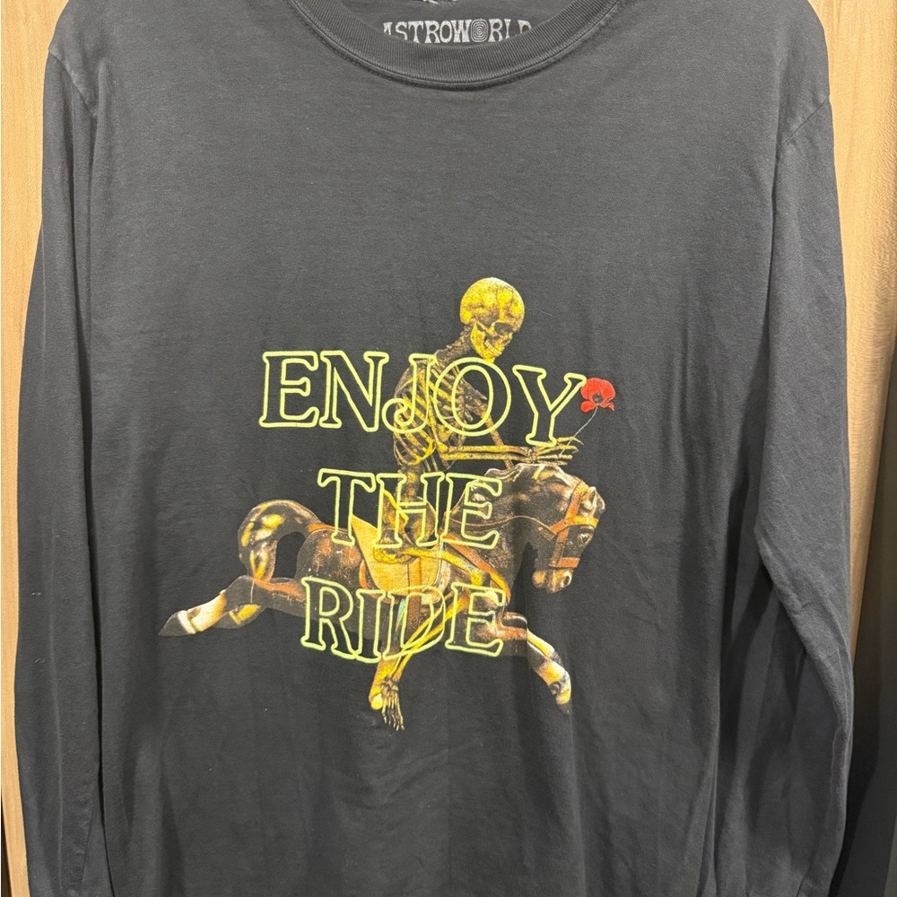 Travis Scott Astroworld “Enjoy The Ride” Long Sleeve – Skeleton Carousel Design